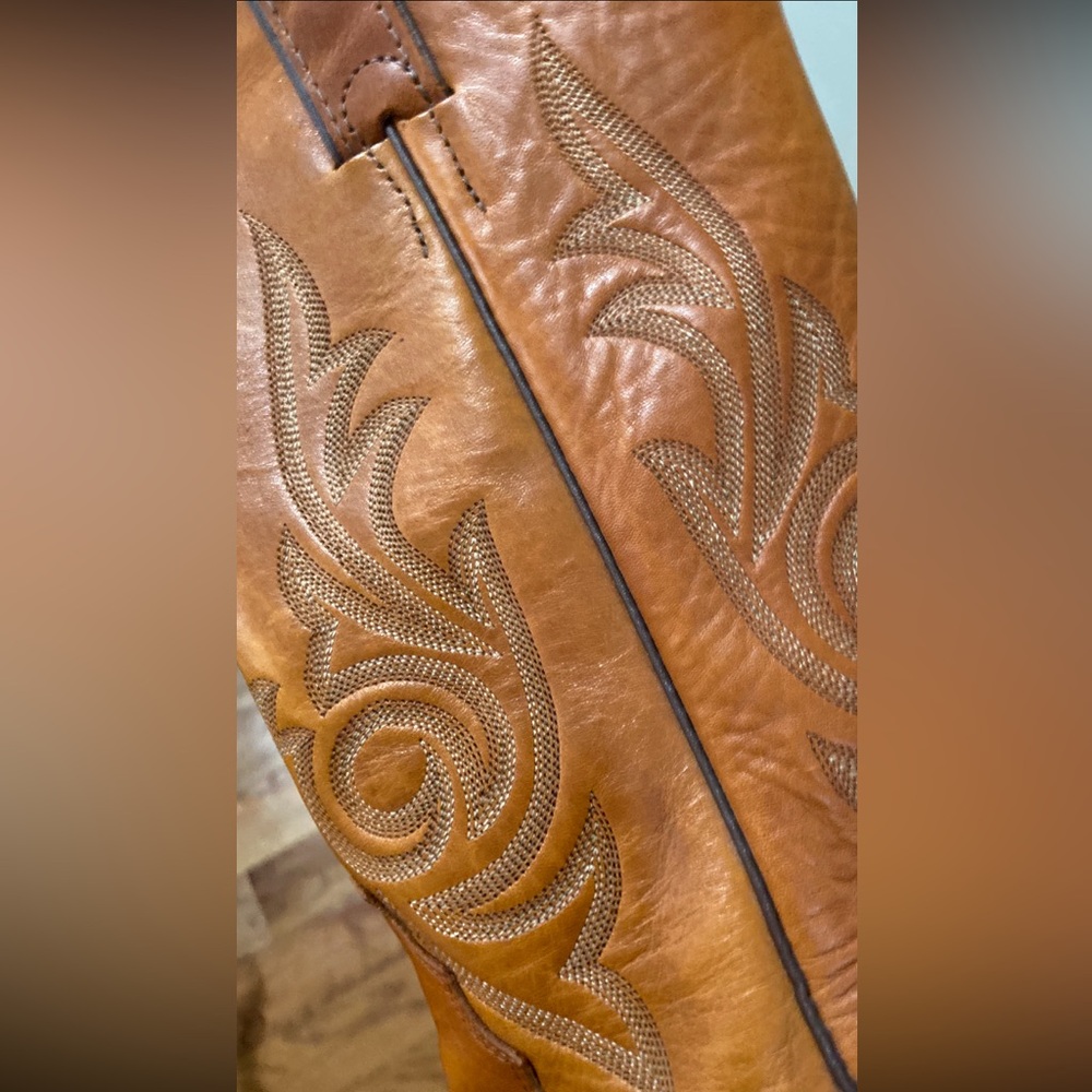 Justin Boots Tan Leather Western Footwear - Picture 7 of 12
